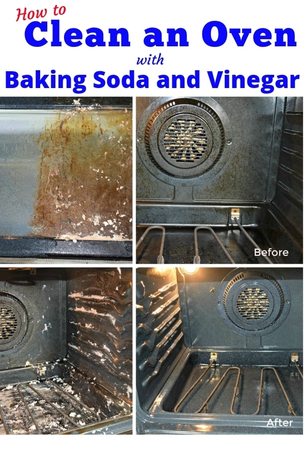 collage of 4 pictures of a dirty oven. Hidden Springs Homestead