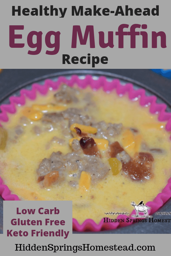 Low Carb Egg Muffin in pan ready for oven. Hidden Springs Homestead