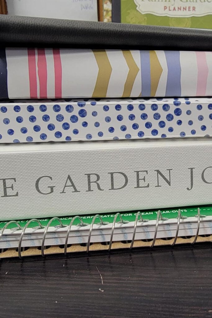stack of garden journals